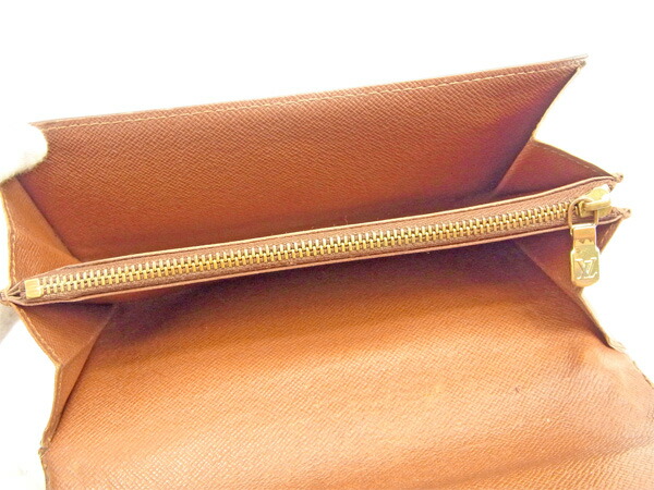 【ウィンターSALE★30%OFF】ルイ・ヴィトン LOUIS VUITTON 長財布モノグラム ポシェットポルトモネクレディ ブラウン レディース 中古