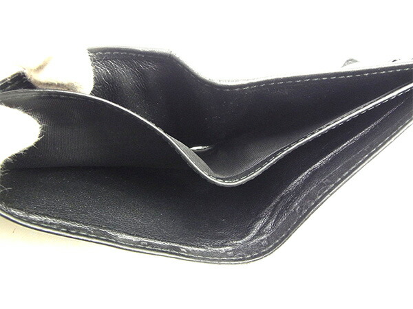 グッチ GUCCI 二つ折り財布グッチシマ ブラック×シルバー レディース 中古_3