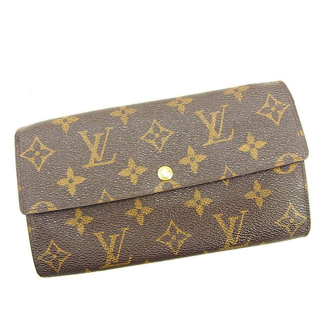 【BIGお買い物ラリー★30%OFFセール中】ルイ・ヴィトン LOUIS VUITTON 長財布モノグラム ポシェットポルトモネクレディ ブラウン レディース 中古