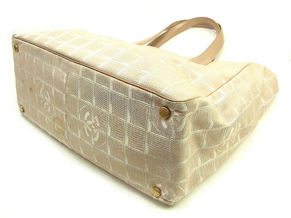 【GWタイムセール】シャネル CHANEL トートバッグニュートラベルライン トートMM ベージュ×ゴールド レディース 中古_2