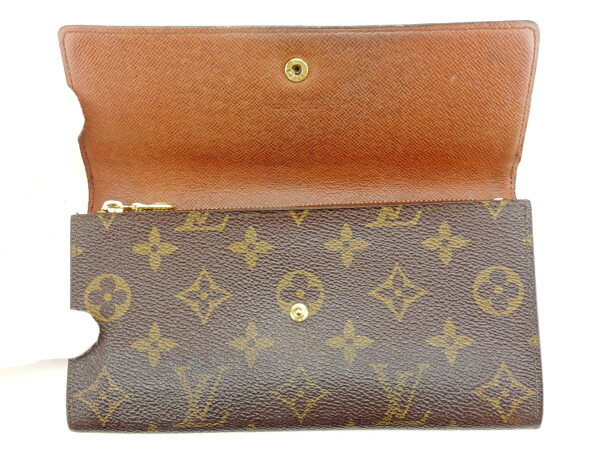【30％OFF★週末タイムSALE】ルイ・ヴィトン LOUIS VUITTON 長財布モノグラム ポシェットポルトモネクレディ ブラウン レディース 中古_4