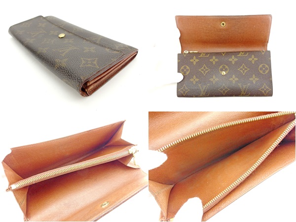 【30％OFF★週末タイムSALE】ルイ・ヴィトン LOUIS VUITTON 長財布モノグラム ポシェットポルトモネクレディ ブラウン レディース 中古_5