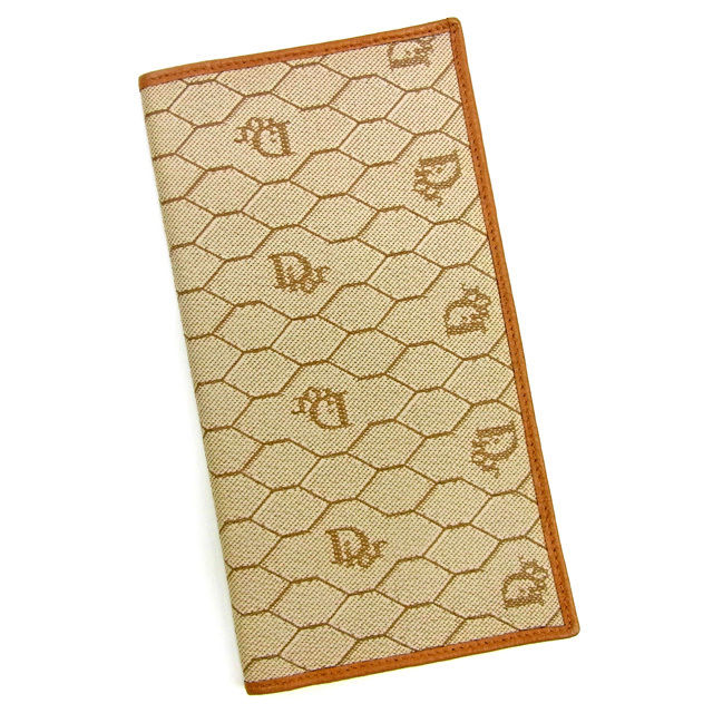 【BIGお買い物ラリー★30%OFFセール中】ディオール Dior 札入れオールド ベージュ×ライトブラウン レディース 中古