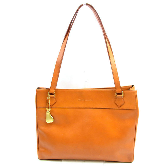 【BIGお買い物ラリー★30%OFFセール中】シャルル・ジョルダン CHARLES JOURDAN トートバッグ洋梨チャーム オレンジ×ゴールド レディース 中古