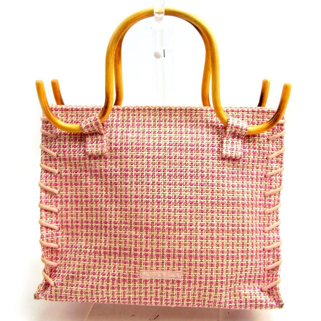 【BIGお買い物ラリー★30%OFFセール中】サマンサタバサ Samantha Thavasa トートバッグオルラーレ ピンク×ナチュラル レディース 中古