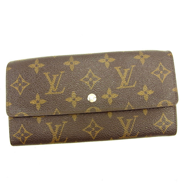 【BIGお買い物ラリー★30%OFFセール中】ルイ・ヴィトン LOUIS VUITTON 長財布モノグラム ポシェットポルトモネクレディ ブラウン レディース 中古