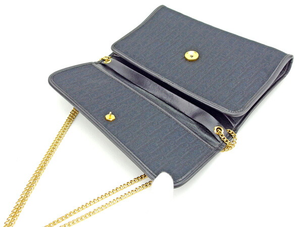 【30％OFF★週末タイムセール】ディオール Dior ショルダーバッグトロッター ブラック×ゴールド レディース 中古_4