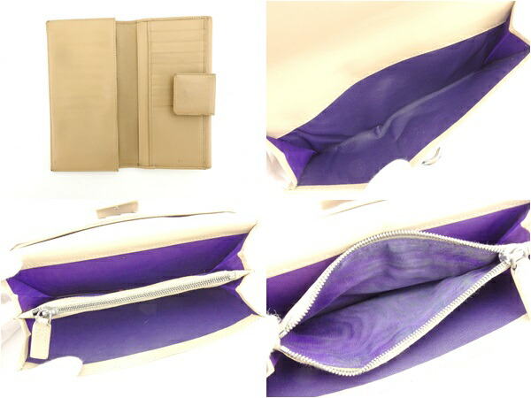 ブルガリ BVLGARI 長財布ブルガリブルガリ ベージュ×シルバー レディース 中古_5
