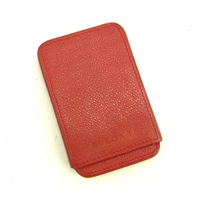 【BIGお買い物ラリー★30%OFFセール中】ブルガリ BVLGARI カードケースその他 レッド レディース 中古