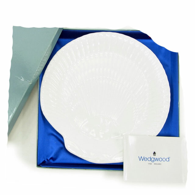 【週末タイムセール】ウェッジウッド Wedgwood 皿 ノーチラスシェルトレー　26 ホワイト レディース 中古