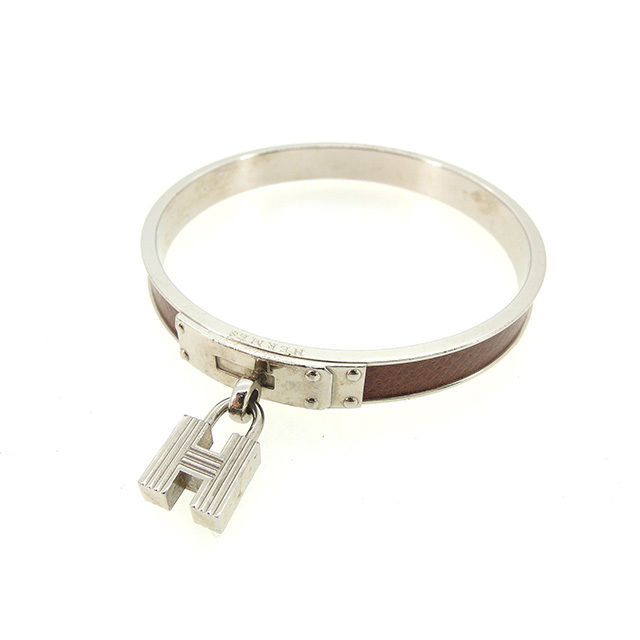 エルメス HERMES バングルケリー ブラウン×シルバー レディース 中古