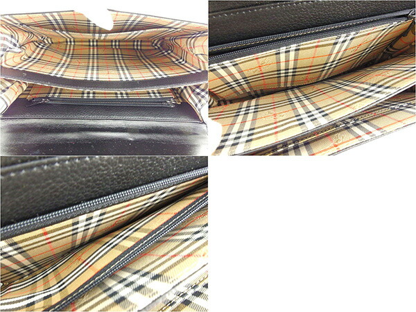 バーバリー BURBERRY ショルダーバッグロゴプレート ブラック×ライトゴールド系 レディース 中古_5