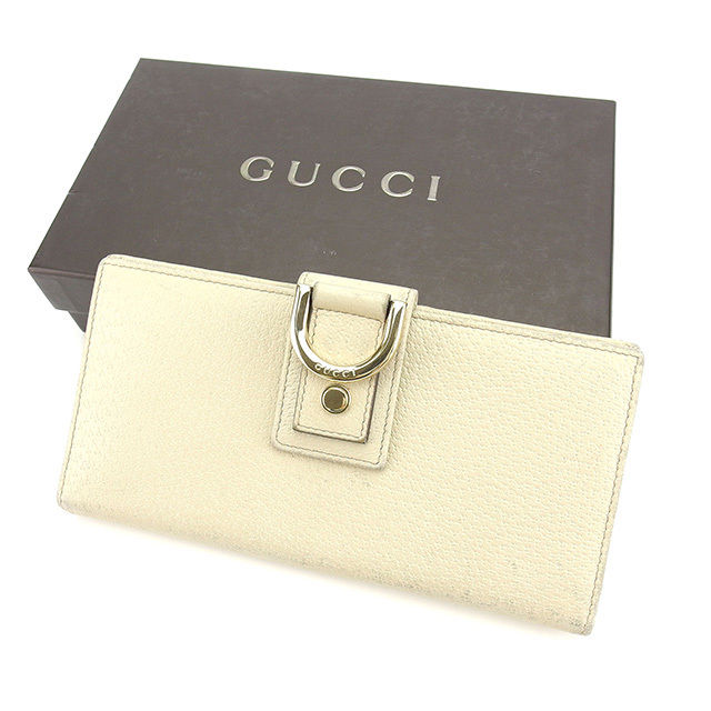 【BIGお買い物ラリー★30%OFFセール中】グッチ GUCCI 長財布ニューアビー ベージュ×ゴールド レディース 中古
