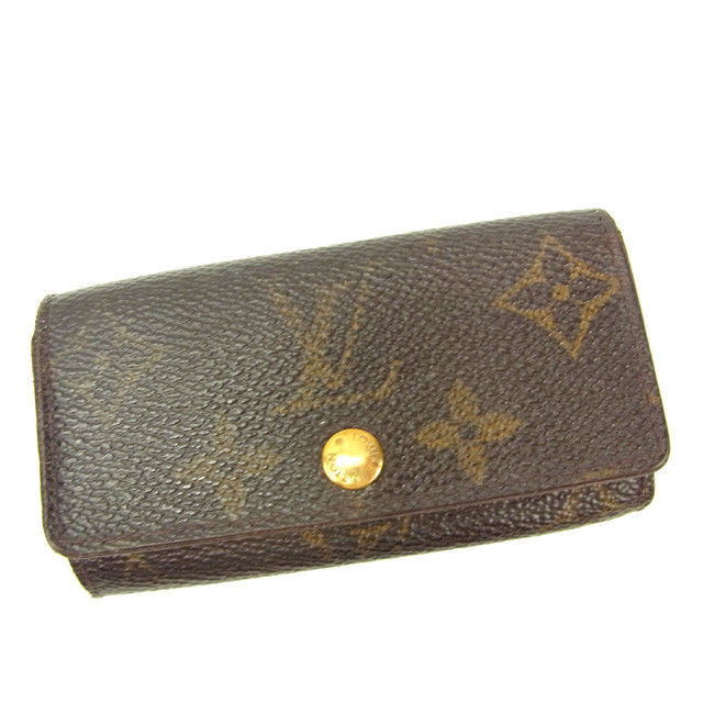 【BIGお買い物ラリー★30%OFFセール中】ルイ・ヴィトン LOUIS VUITTON キーケースモノグラム ミュルティクレ4 ブラウン レディース 中古