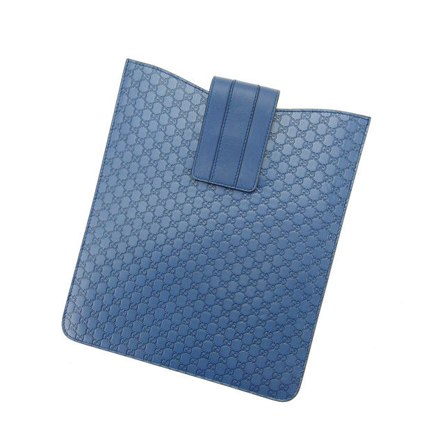 【30％OFF★週末タイムセール】グッチ GUCCI iPadケースマイクログッチシマ ブルー レディース 中古