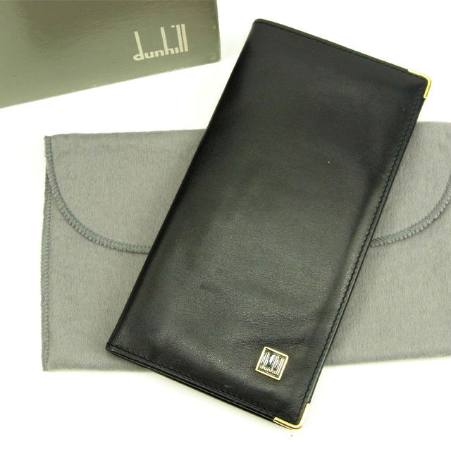 【BIGお買い物ラリー★30%OFFセール中】ダンヒル Dunhill 札入れ ブラック レディース 中古