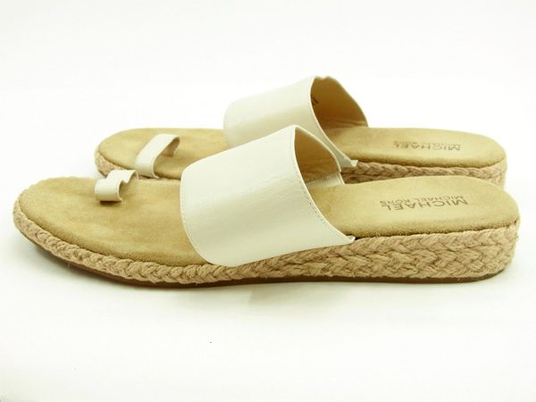 【週末セール★30％OFF】マイケルコース Michael Kors サンダル ホワイト×ベージュ レディース 中古_2