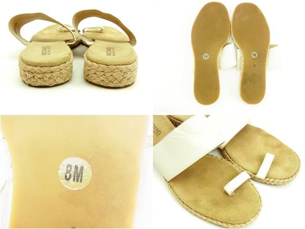 【週末セール★30％OFF】マイケルコース Michael Kors サンダル ホワイト×ベージュ レディース 中古_5
