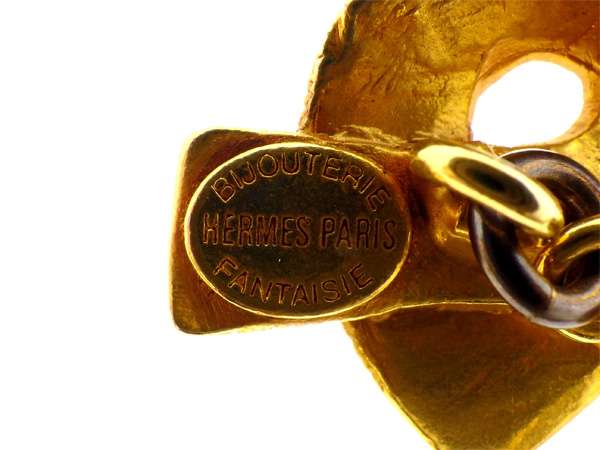 エルメス HERMES カフス ロゴ ゴールド レディース 中古 HERMES  