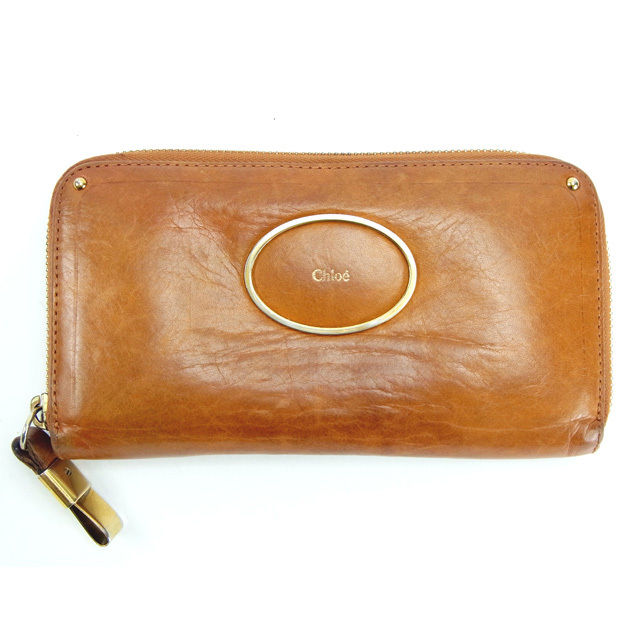 【BIGお買い物ラリー★30%OFFセール中】クロエ Chloe 長財布 ブラウン レディース 中古