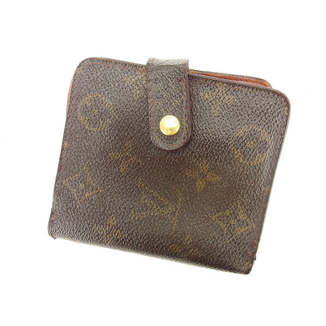 【BIGお買い物ラリー★30%OFFセール中】ルイ・ヴィトン LOUIS VUITTON 二つ折り財布モノグラム コンパクトジップ ブラウン レディース 中古