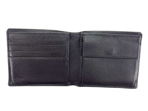 X'masセール☆30%OFF】プラダ PRADA 二つ折り財布 ブラック レディース