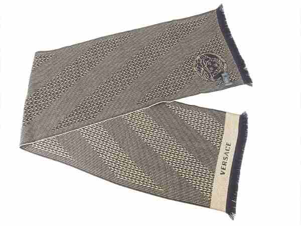 年末ラストセール☆30%OFF】ヴェルサーチ VERSACE マフラー ブラック