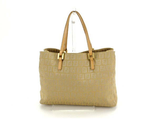 【30％OFF★週末タイムSALE】フェンディ FENDI トートバッグズッカ ベージュ レディース 中古_1