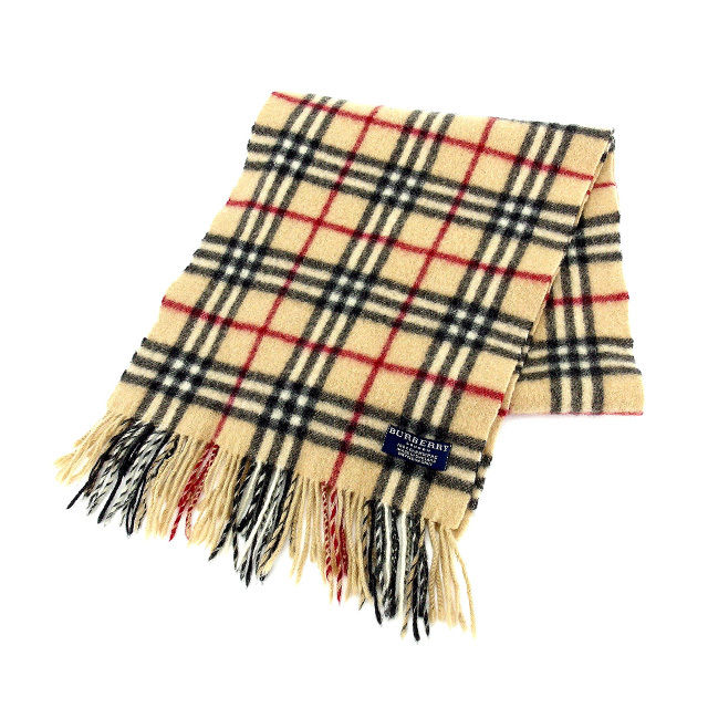 【未使用】バーバリー マフラー ノバチェック ベージュ Burberry タグ付 バーバリー BURBERRY マフラーノバチェック ベージュ系 レディース 中古