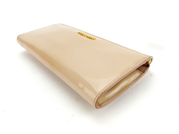 【X'masセール★30%OFF】ミュウミュウ MIUMIU 長財布リボンモチーフ ベージュ ゴールド ブラック レディース 中古 X'masセール☆30%OFF】ミュウミュウ MIUMIU 長財布リボンモチーフ