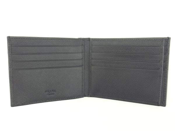 【GWタイムセール】プラダ PRADA 札入れロゴ ブラック レディース 中古_4