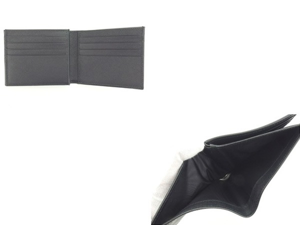 【GWタイムセール】プラダ PRADA 札入れロゴ ブラック レディース 中古_5