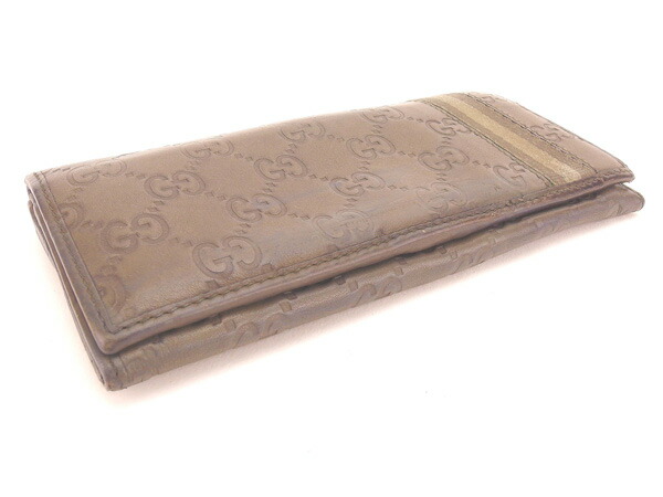 グッチ GUCCI 長財布グッチシマ カーキ レディース 中古_2