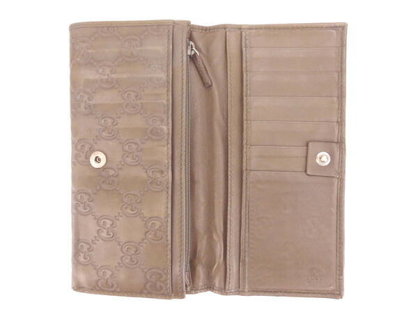 グッチ GUCCI 長財布グッチシマ カーキ レディース 中古_3