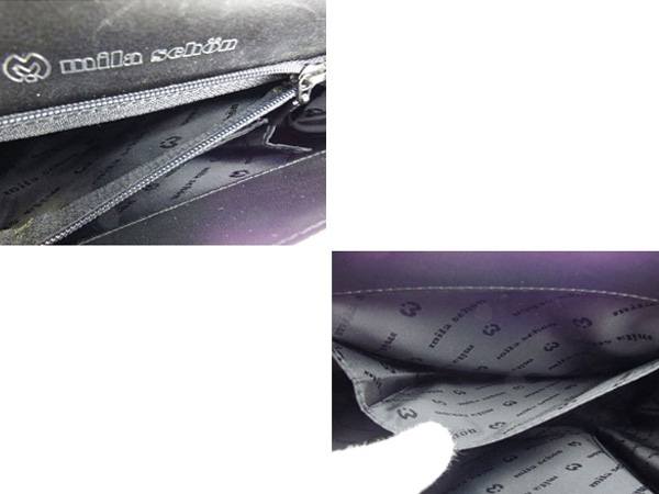 【30％OFF★週末タイムセール】ミラショーン mila schon ハンドバッグロゴ ブラック レディース 中古_5
