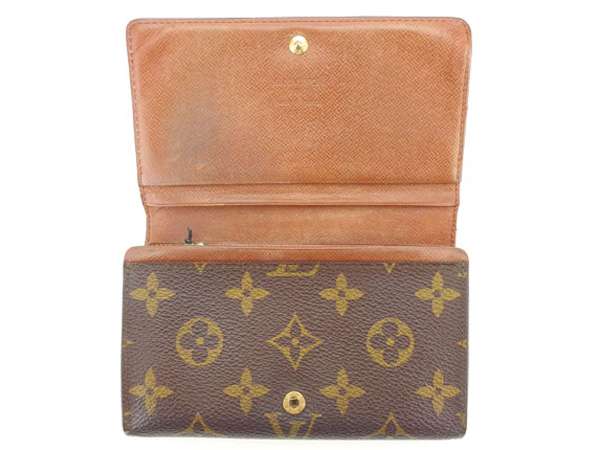 【30％OFF★週末タイムSALE】ルイ・ヴィトン LOUIS VUITTON 長財布モノグラム ポルトモネビエトレゾール ブラウン レディース 中古_4