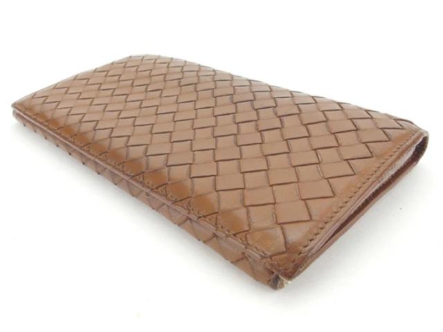 ボッテガヴェネタ BOTTEGAVENETA 長財布イントレチャート ブラウン