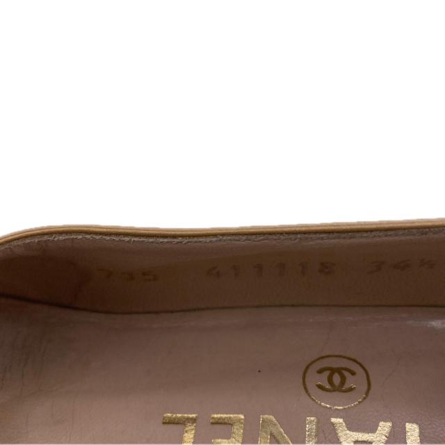 【30％OFF★週末タイムSALE】シャネル CHANEL パンプスバイカラー ♯34ハーフC ローヒール ベージュ×ブラック レディース 中古_5