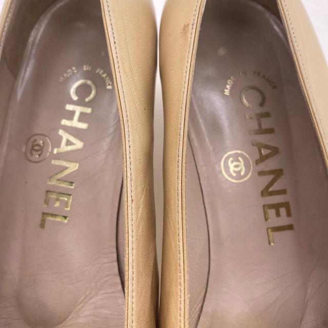 【30％OFF★週末タイムSALE】シャネル CHANEL パンプスバイカラー ♯34ハーフC ローヒール ベージュ×ブラック レディース 中古_6