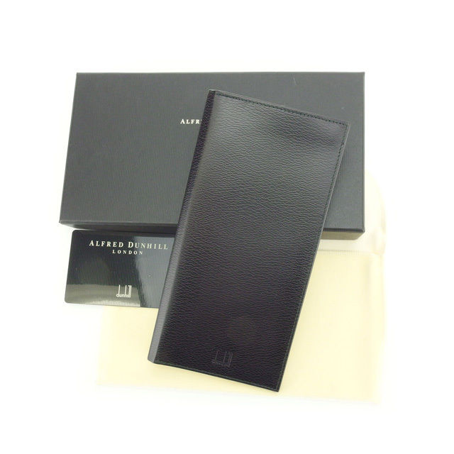 【BIGお買い物ラリー★30%OFFセール中】ダンヒル Dunhill 札入れロゴ ブラック レディース 中古