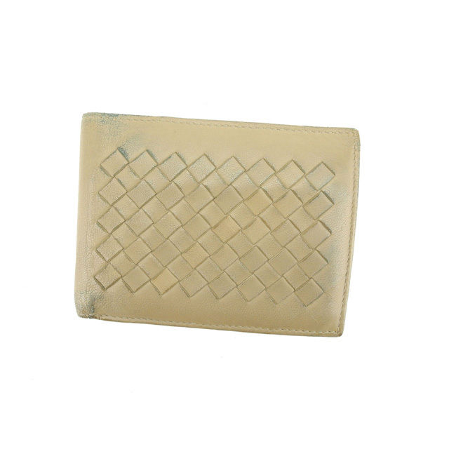 ✨️美品✨️ BOTTGAVENETA イントレチャート 二つ折り財布 ベージュ ボッテガヴェネタ BOTTEGAVENETA 二つ折り財布 イントレチャート