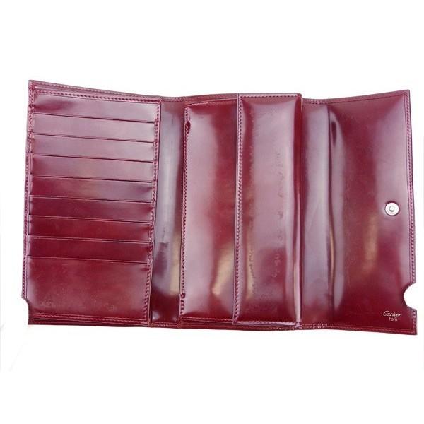 Cartier カルティエ 長財布 ブラック×シルバー×ボルドー Cartier 長 
