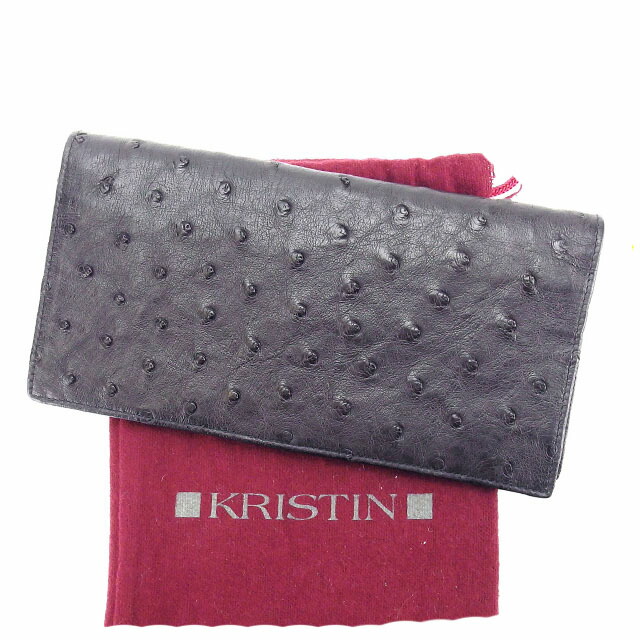 【BIGお買い物ラリー★30%OFFセール中】長財布クィルマーク ブラック レディース 中古