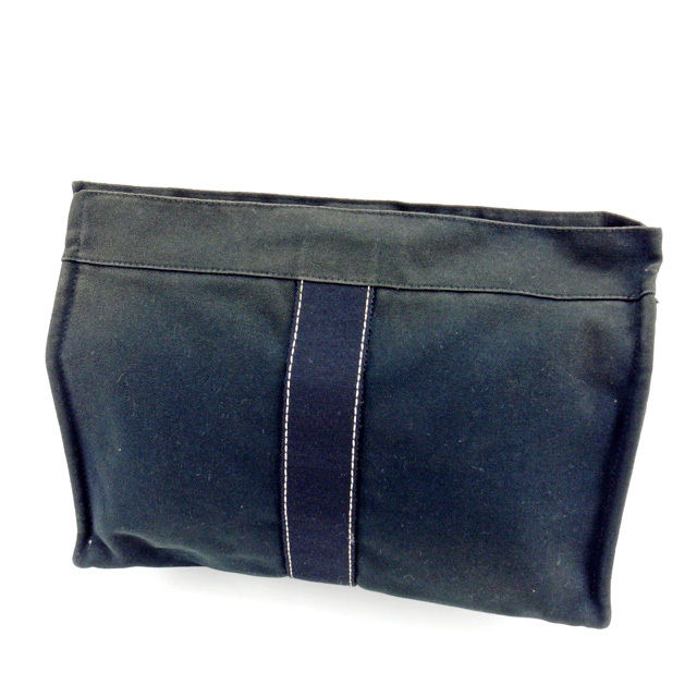 【BIGお買い物ラリー★30%OFFセール中】エルメス HERMES クラッチバッグドーヴィル ブラック×ホワイト×ベージュ レディース 中古