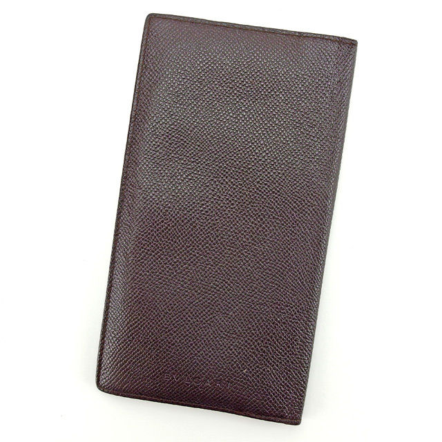 【X'masセール★30%OFF】ブルガリ BVLGARI 札入れロゴ ダークブラウン レディース 中古