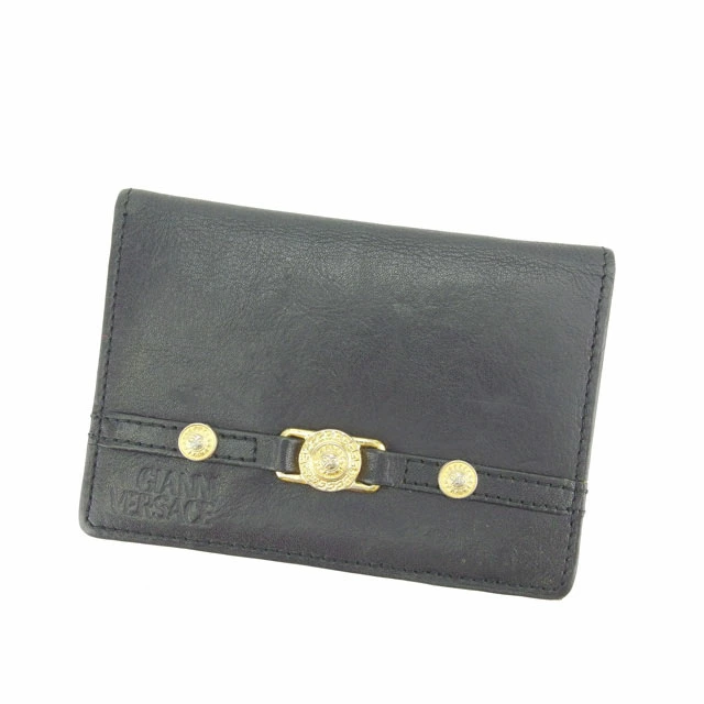 【BIGお買い物ラリー★30%OFFセール中】ヴェルサーチ VERSACE 名刺入れ ブラック レディース 中古