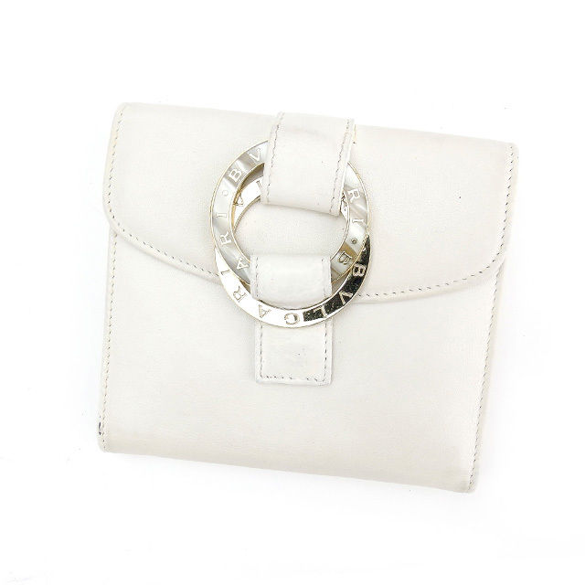 【BIGお買い物ラリー★30%OFFセール中】ブルガリ BVLGARI 三つ折り財布 ホワイト レディース 中古