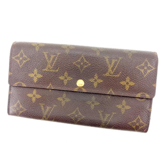 【BIGお買い物ラリー★30%OFFセール中】ルイ・ヴィトン LOUIS VUITTON 長財布モノグラム ポシェットポルトモネクレディ ブラウン レディース 中古