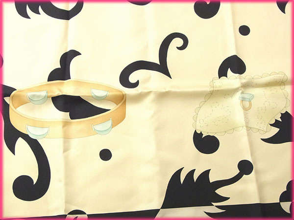 【BIGお買い物ラリー★30%OFFセール中】ブルガリ BVLGARI スカーフ小物アイテム柄 ベージュ×ブラック系 レディース 中古 ブルガリ BVLGARI スカーフ小物アイテム柄 ベージュ×ブラック系