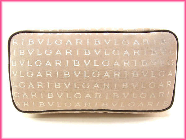 ブルガリ BVLGARI ショルダーバッグロゴマニア ブルガリブルガリチャーム付き ベージュ×ブラウン×シルバー レディース 中古_5